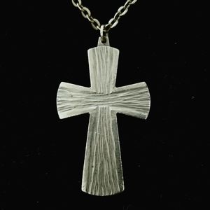Vintage Jorgen Jensen large pewter Cross.